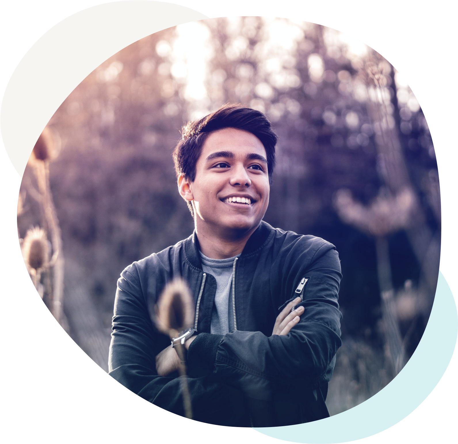 Man smiling outside