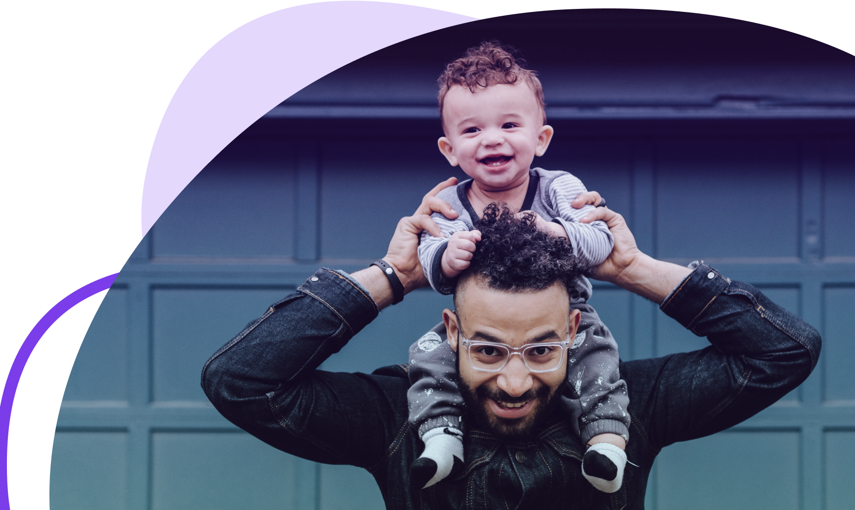 Baby on dad's shoulders