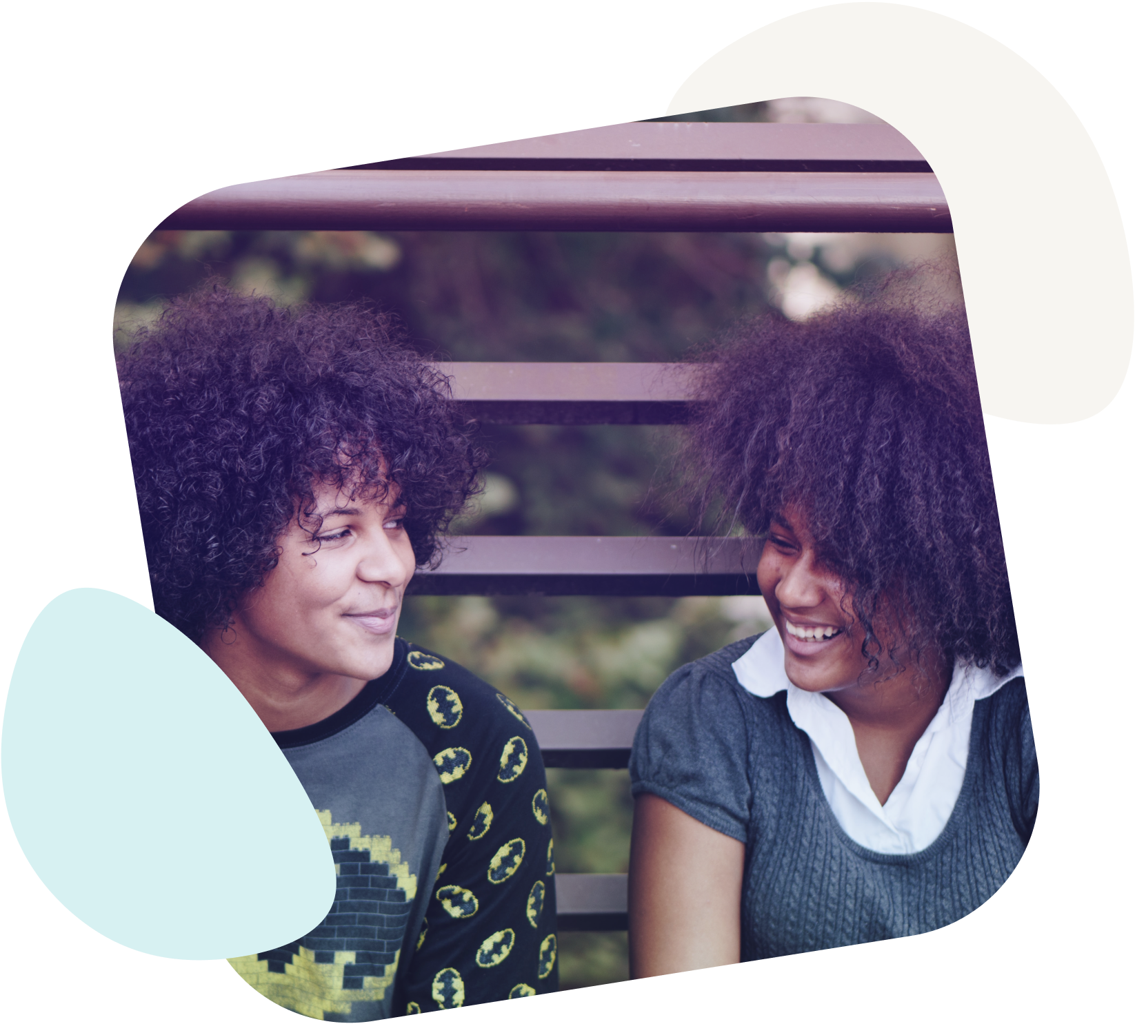 Two friends laughing