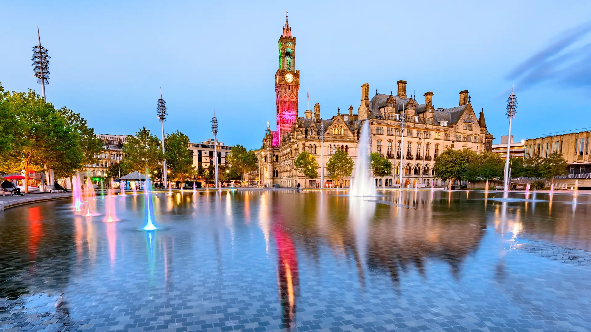 Bradford City Park Mirror Pool and Fountain